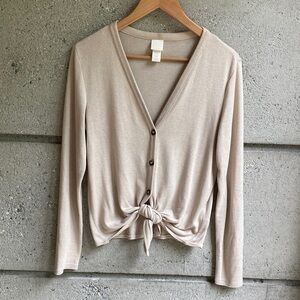 H&M Knot Tie Front Lightweight Sweater